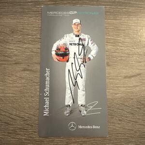 Michael Schumacher Autograph Signature 2011 Mercedes GP Limited Long Card RARE